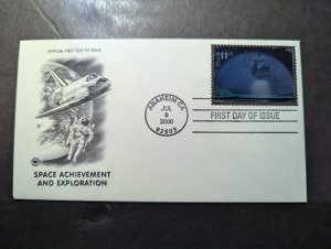 2000 USA First Day Cover FDC Anaheim CA Space Achievement Hologram Stamp