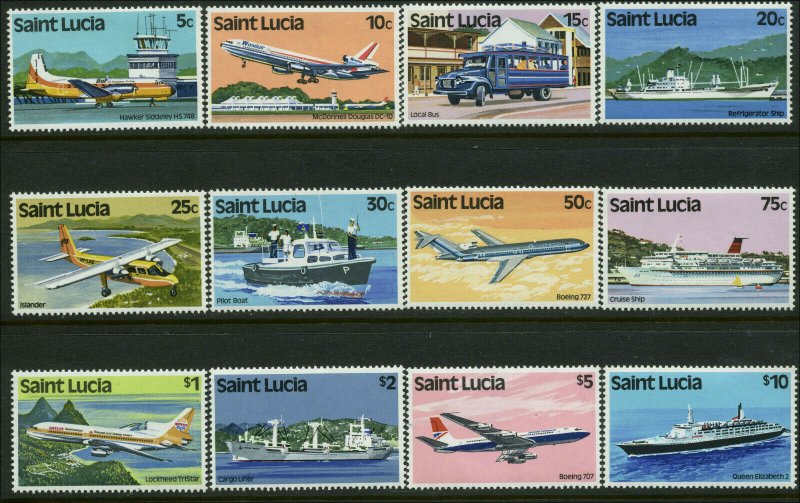 St. Lucia Scott #504 - #515 Complete Set of 12 Mint Never Hinged