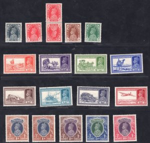 MOMEN: INDIA SG #247/262 1937-40 MINT OG H £224 LOT #65359