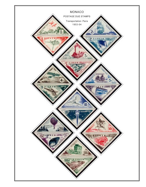 COLOR PRINTED MONACO 1885-2010 STAMP ALBUM PAGES (346 illustrated pages)