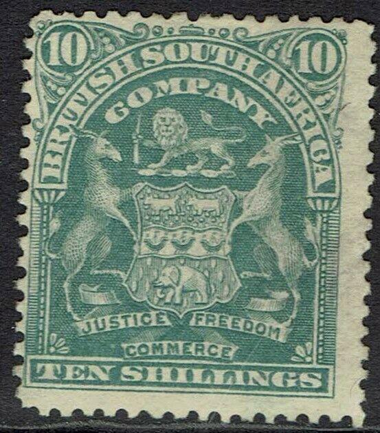 RHODESIA 1898 ARMS 10/- MNH **