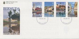 Bermuda Stamps 2023 FDC Reflections Architecture Buildings Tourism 4v Set