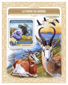 TOGO - 2016 - National Bird of Central African Rep - Perf Souv Sheet - MNH