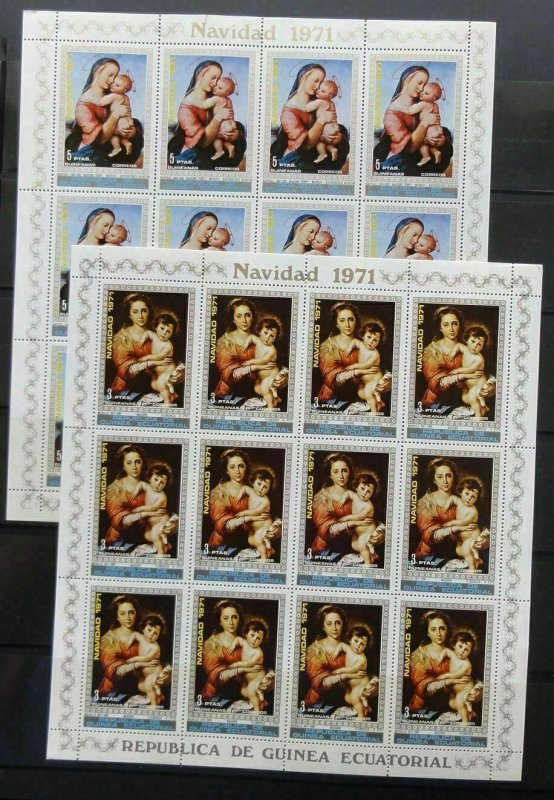 Guinea Ecuatorial 1971 Navidad Art Religion SET x 12 MNH(84 Stamps)Gu21