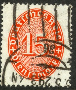 GERMANY 1927-33 15pf Vermilion Official Sc O73 VFU