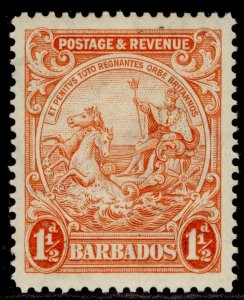 BARBADOS GV SG231da, 1½d orange, LH MINT. Cat £15.