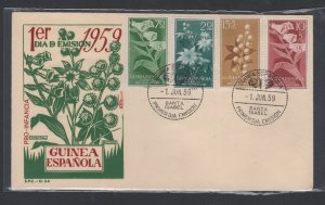 Spanish Guinea #360-61/#B53-54 (1959 Plants set) on unaddressed cachet FDC