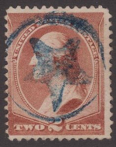 US Scott # 210 2c Washington Fancy Cancel SON Blue Star