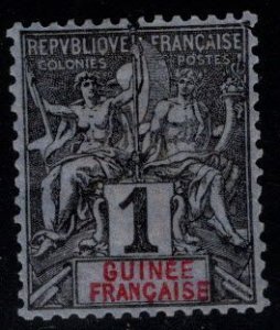 French Guinea Scott 1 MH*  1892 Perf 14x13.5