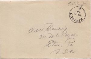 Canada Soldier's Free Mail 1944 F.P.O. - S.C. 3, 2 Canadian Reinforcement Uni...