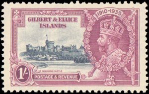 Gilbert & Ellice Islands, Complete Set(4), 1935, Royality, Hinged, Toned Gum