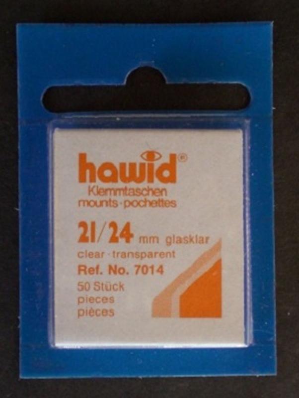 Hawid Stamp Mounts Size 21/24 CLEAR Pack of 50