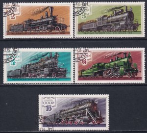 Russia 1979 Sc 4734-8 Locomotives Train Engines of 1878 1912 1925 1947 Stamp CTO