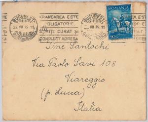 55883 -   ROMANIA - POSTAL HISTORY: COVER to ITALY  1935