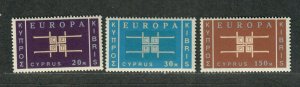 Cyprus Sc#229-231 M/H/VF, Cv. $64