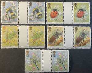 GREAT BRITAIN # 1098-1102-MINT/NEVER HINGED--COMPLETE SET OF GUTTER PAIRS--1985