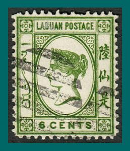 Labuan 1892 Queen Victoria 6c, cancelled  #34,SG40