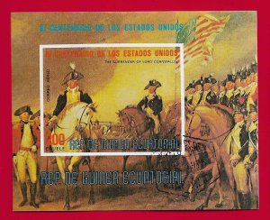 EQUATORIAL GUINEA 1975 200e LORD CORNWALLIS SURRENDERS S/S - MNH