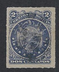 BOLIVIA SC# 25 FVF/U 1887