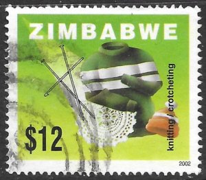 Zimbabwe Scott 903 Used $12 Knitting and Crocheting issue of 2002