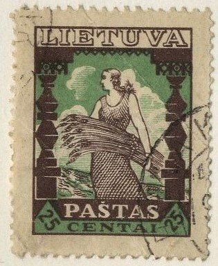 LITHUANIA #289, USED ON 102 CARD - 1934 - LITH072