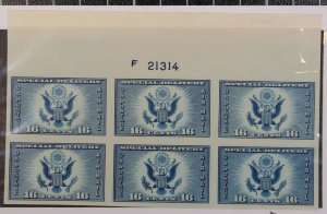 Scott 771 16 Cents Airmail Special Deliv  NGAI - Plate Block Of 6 SCV $55.00