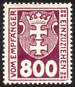 1922, Danzig, 800Mk, MNH, Sc J13, Mi P13a