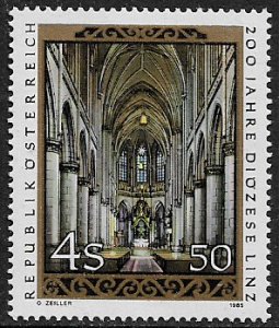 Austria #1302 MNH Stamp - Linz Cathedral Interior