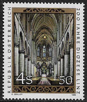 Austria #1302 MNH Stamp - Linz Cathedral Interior