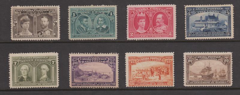 Canada 1908 Quebec Tercentenary Issue Full Set Complete Sc#96-103 Mint