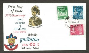 1961 Thailand Boy Scout 50th anniversary FDC 