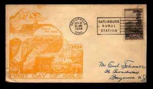 SC# 749 FDC / Dyer Cachet / Addressed / Light Creasing - L22401*