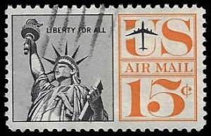 U.S. #C63 Used; 15c Statue of Liberty (1961) (2)