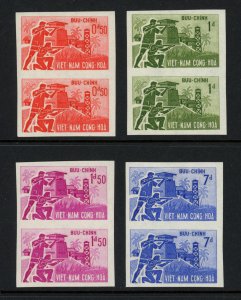 Viet Nam Scott# 197-200, Mint NH, IMPERF Pairs ECV $160  (33946)
