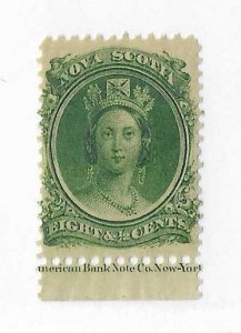 Nova Scotia Sc #11a  8 1/2c green with bottom imprint NH VF