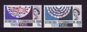 Great Britain Sc 442-443 1965 ITU Anniversary stamp set mint NH