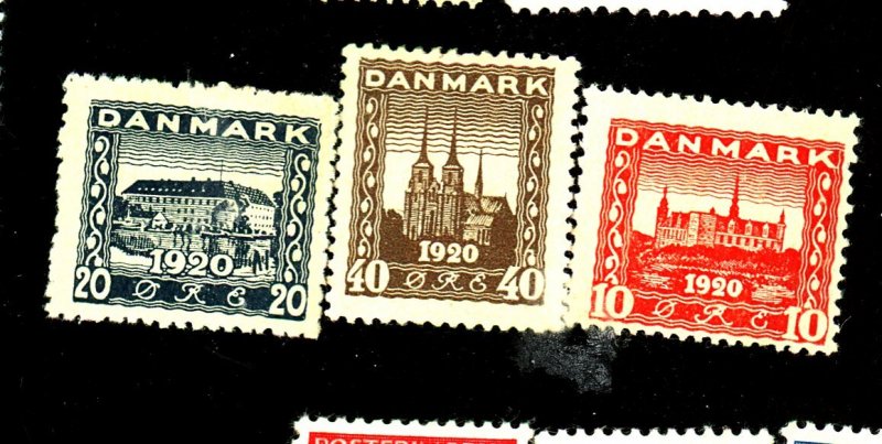 DENMARK #156-8 MINT FVF OG LH Cat $29