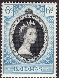 1953 Bahamas QE Coronation issue MNH Sc# 157 CV $1.40 Stk #2