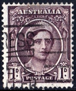 Australia SC#191 1d Queen Elizabeth Single (1943) Used
