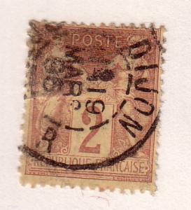 France #88,2c brown straw, 1877 (U) Cat.$1.90