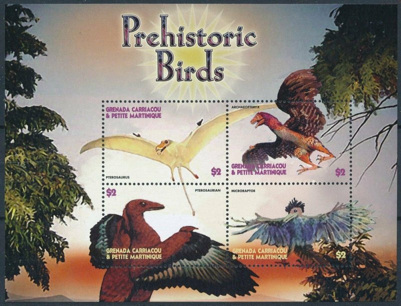 [109284] Carriacou & Petite Martinique 2005 Prehistoric Birds Mini sheet MNH