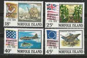 Norfolk Island # 194-97  U.S. Bicentennial (4) Mint NH