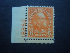 1932 #638 6c Garfield Plate # Single MNH OG F/VF  #2  Includes New Mount