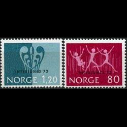 NORWAY 1972 - Scott# 594-5 Stamp Exhib.Opt. Set of 2 NH