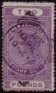 NEW ZEALAND QV Long Type £2 postally used - ACS cat NZ$250.................41743