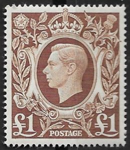 Great Britain # 275  George VI  -   £1   1948 (1)  VF Mint NH