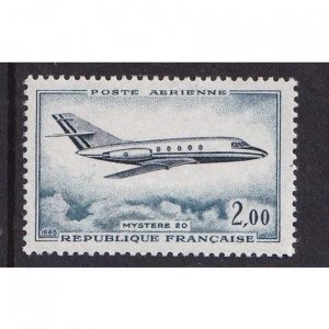 France  #C41  MNH 1965 Jet plane Mystere 2 fr