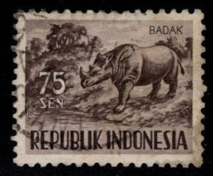 Indonesia Scott 431 Used Rhino stamp