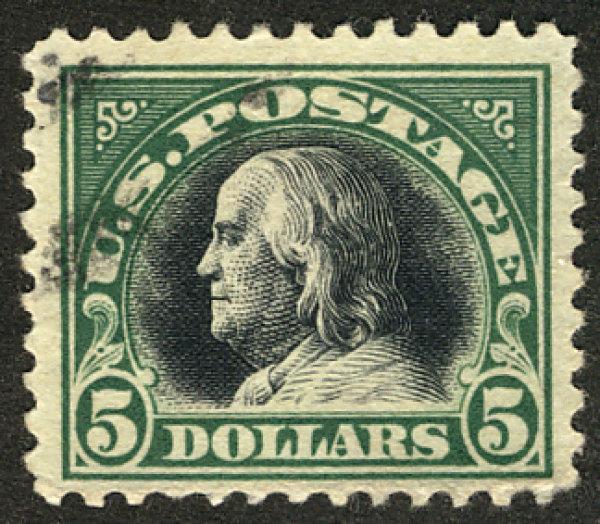 US # 524 VF, faintly canceled, large margins, nice and fresh high value stamp!