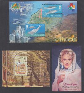 St. Helena Sc 761, 768, 783 MNH. 2000 Souvenir Sheets, 3 different, fresh